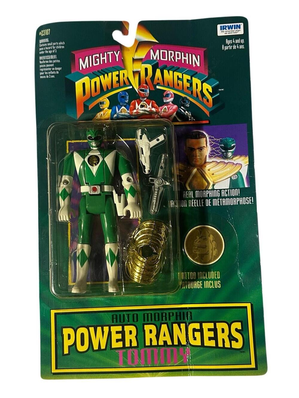 Bandai Auto Mighty Morphin Power Rangers 1994 Green Ranger Tommy Complete Figure